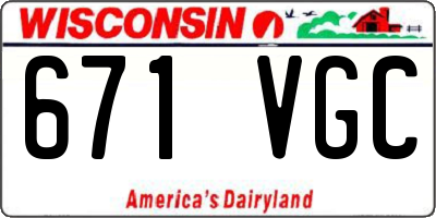 WI license plate 671VGC