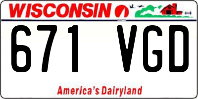 WI license plate 671VGD