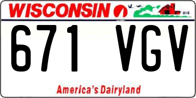 WI license plate 671VGV