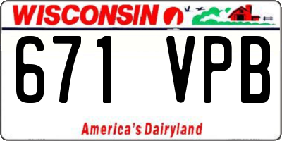 WI license plate 671VPB