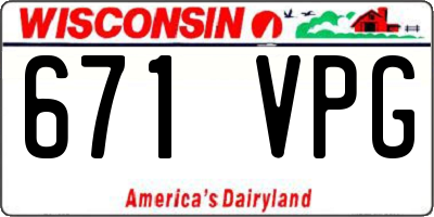 WI license plate 671VPG