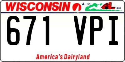 WI license plate 671VPI