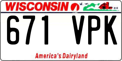 WI license plate 671VPK