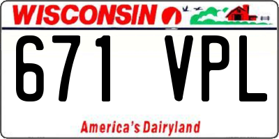 WI license plate 671VPL