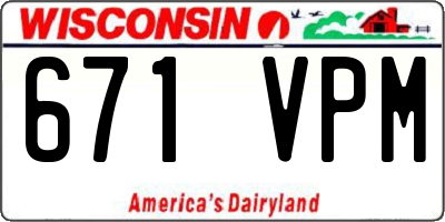 WI license plate 671VPM
