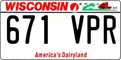 WI license plate 671VPR