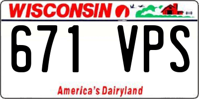 WI license plate 671VPS