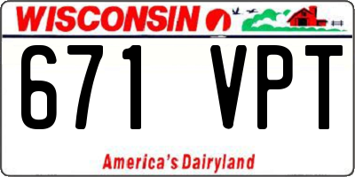 WI license plate 671VPT