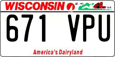 WI license plate 671VPU