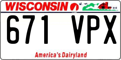 WI license plate 671VPX