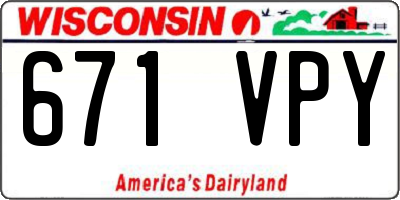 WI license plate 671VPY