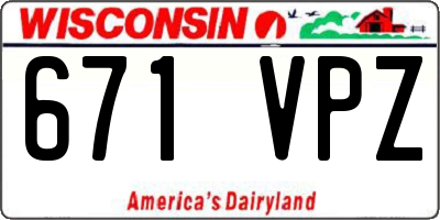 WI license plate 671VPZ