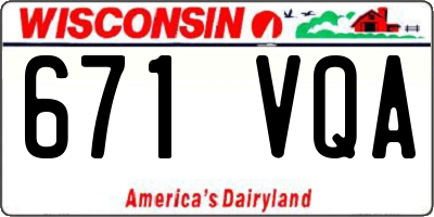 WI license plate 671VQA