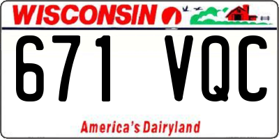 WI license plate 671VQC
