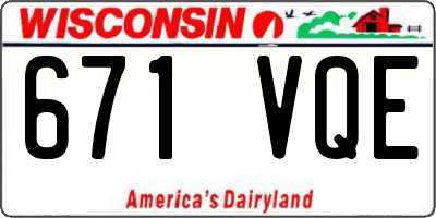 WI license plate 671VQE