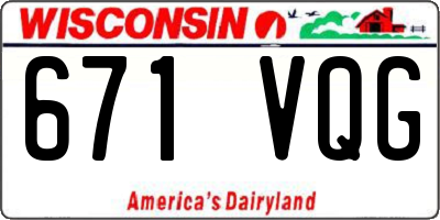 WI license plate 671VQG