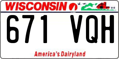 WI license plate 671VQH