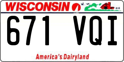 WI license plate 671VQI
