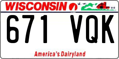 WI license plate 671VQK