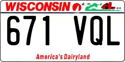 WI license plate 671VQL
