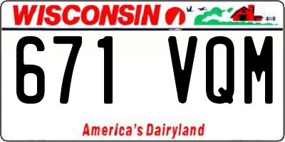 WI license plate 671VQM
