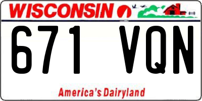 WI license plate 671VQN