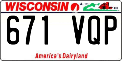 WI license plate 671VQP