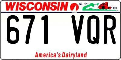 WI license plate 671VQR