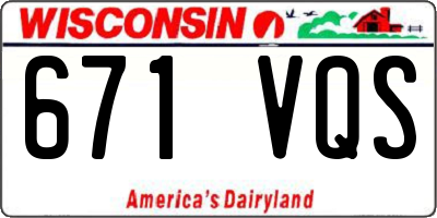 WI license plate 671VQS