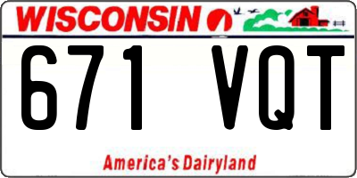 WI license plate 671VQT