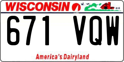 WI license plate 671VQW