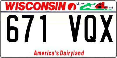 WI license plate 671VQX
