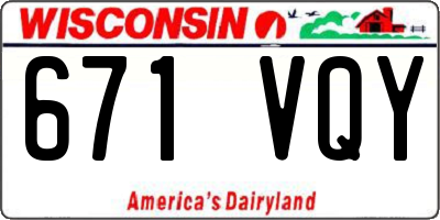 WI license plate 671VQY
