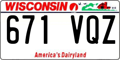 WI license plate 671VQZ