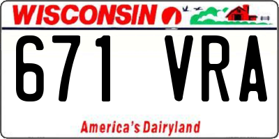 WI license plate 671VRA