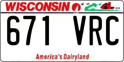 WI license plate 671VRC