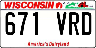 WI license plate 671VRD