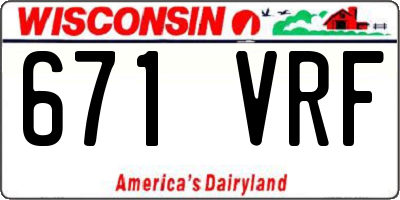 WI license plate 671VRF