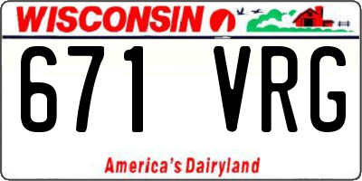 WI license plate 671VRG