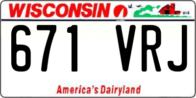 WI license plate 671VRJ