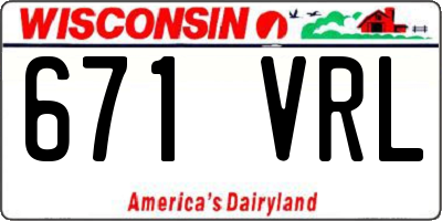 WI license plate 671VRL