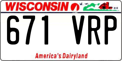 WI license plate 671VRP