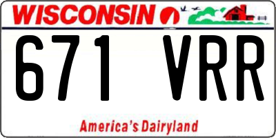 WI license plate 671VRR