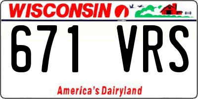 WI license plate 671VRS