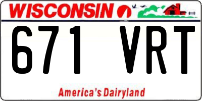 WI license plate 671VRT
