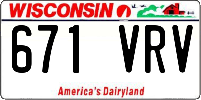 WI license plate 671VRV