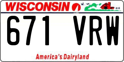 WI license plate 671VRW
