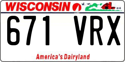WI license plate 671VRX