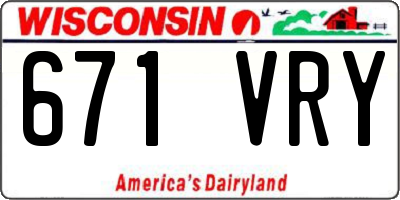 WI license plate 671VRY