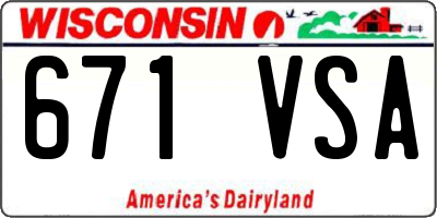 WI license plate 671VSA